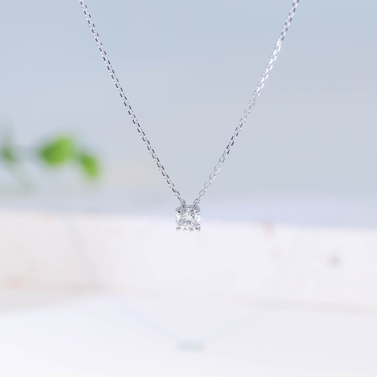 In-Stock TMPA11081 0.30ct 4-Prong Lab Grown Diamond Solitaire Necklace <High Quality>