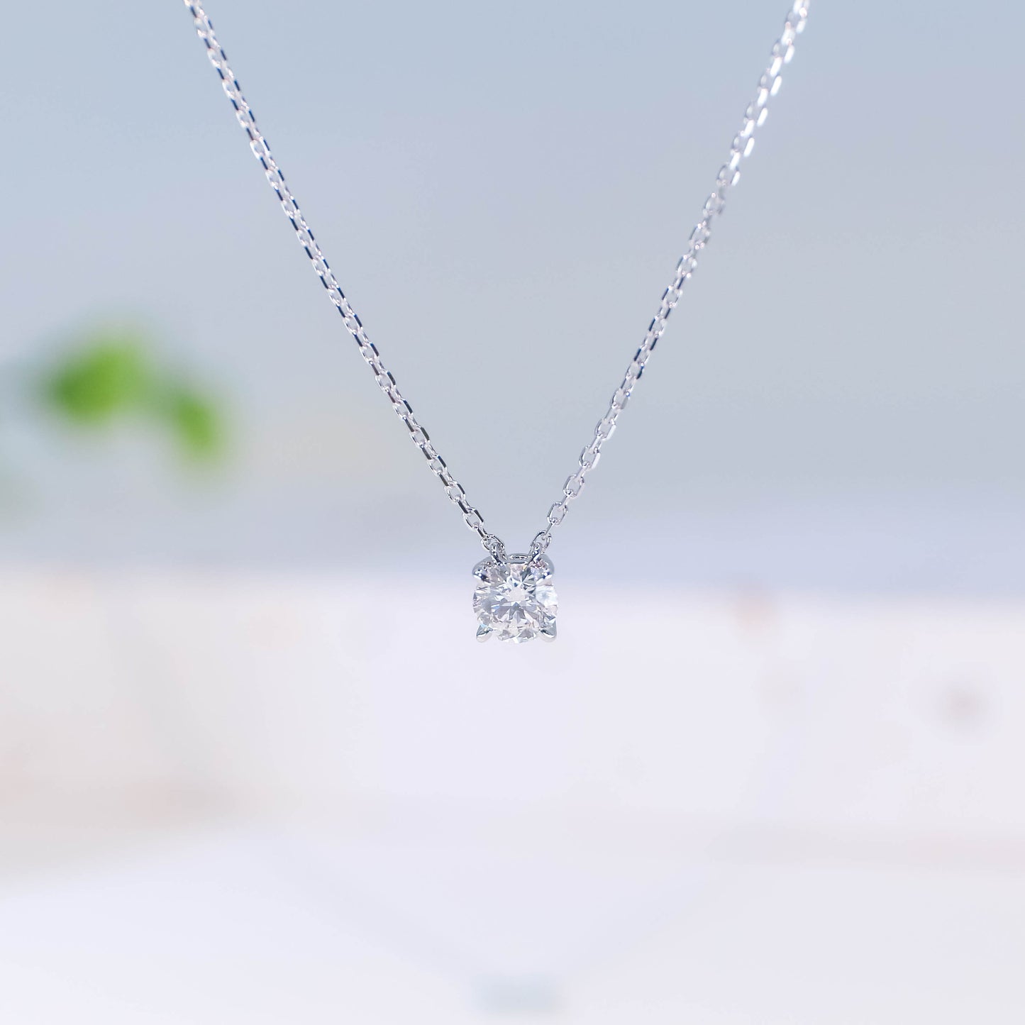 In-Stock TMPA11081 0.50ct 4-Prong Lab Grown Diamond Solitaire Necklace <Premium Grade>