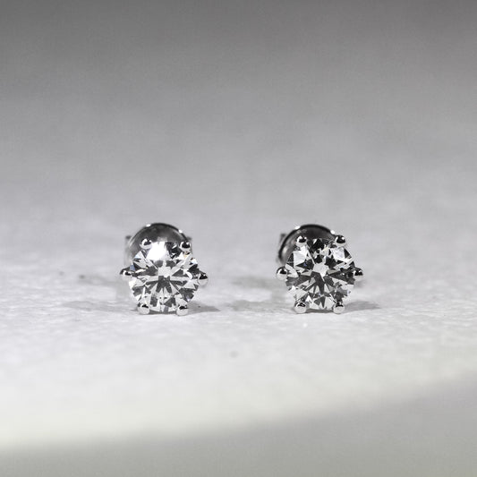 In-Stock FME2016 1.40cts  6-Prong Lab Grown Diamond Stud Earrings <Premium Grade>