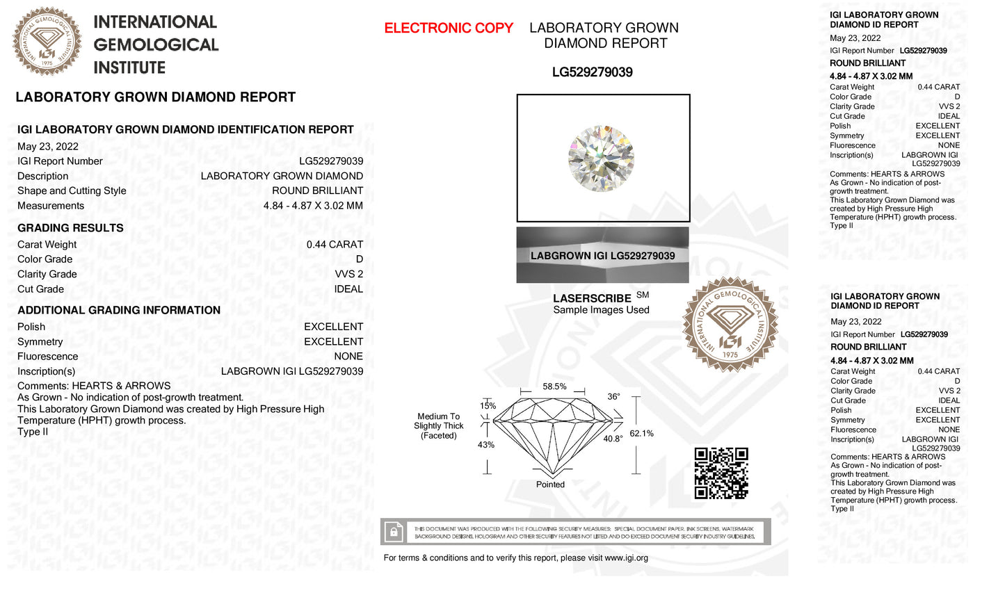 0.44 D VVS2 Ideal Ex Ex Non (LG529279039)