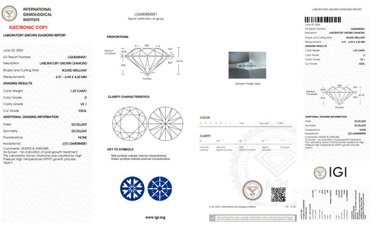 1.23 D VS1 Ideal Ex Ex Non (LG640484581)