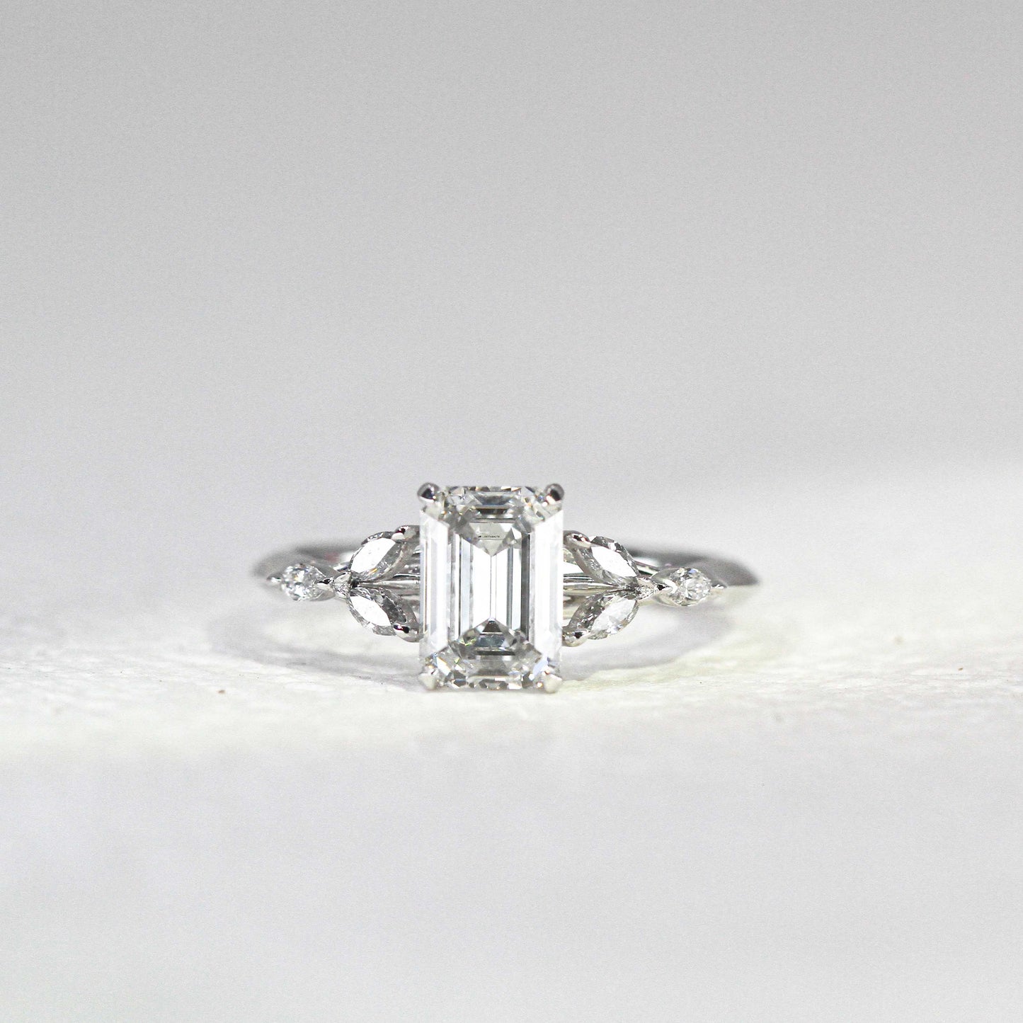 In-Stock 1.53cts Emerald Cut Lab Grown Diamond Ring (MARIAN - R24807EMA)