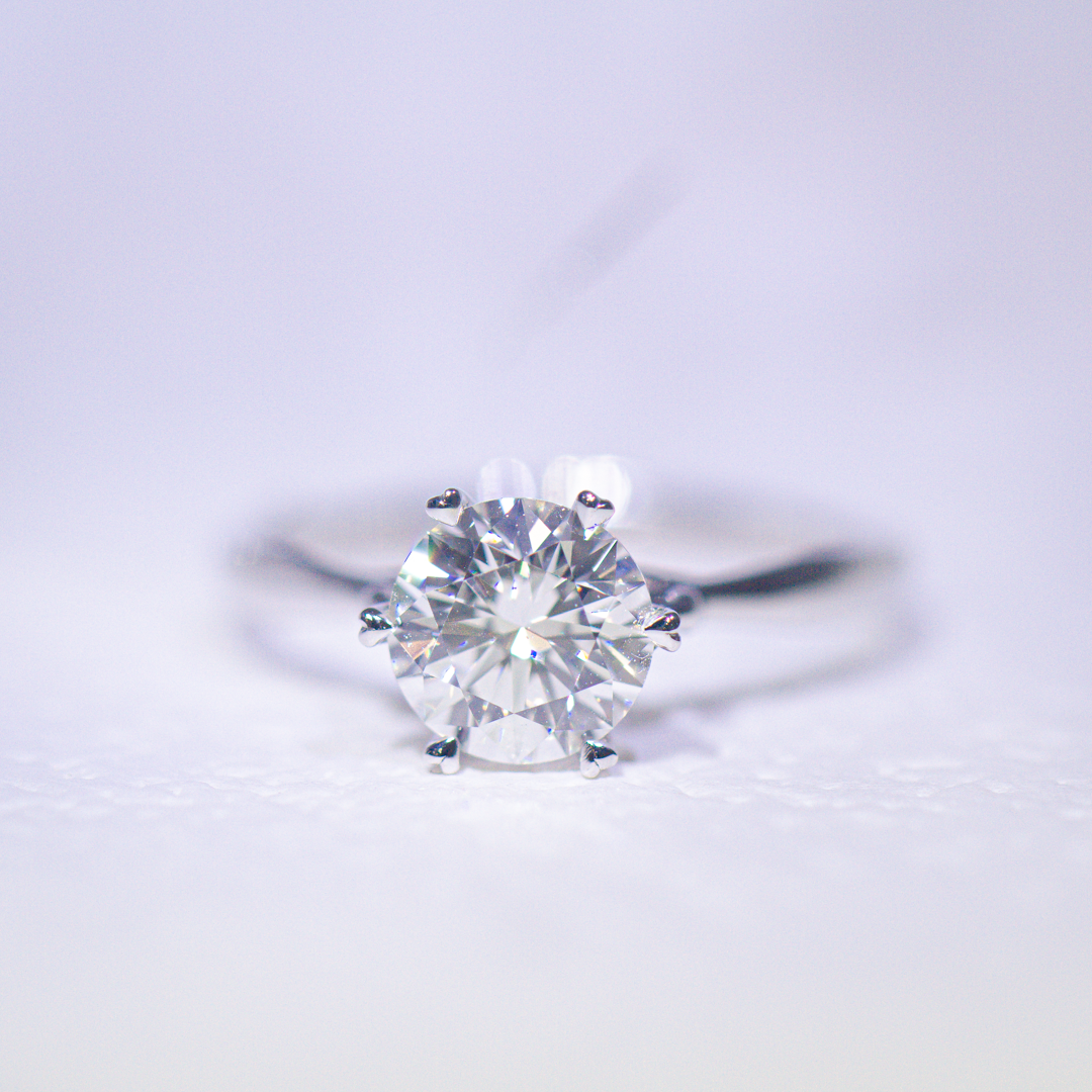 In-Stock 1.55cts Round Shape Lab Grown Diamond Ring (ALYSSA – TM0110)