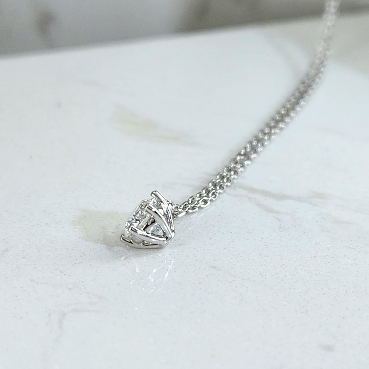 In-Stock TMPA11082 0.30ct 6-Prong Lab Grown Diamond Solitaire Necklace <Premium Grade>