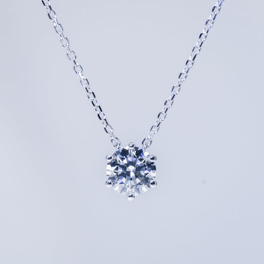 In-Stock TMPA11083 0.50ct 6-Prong Lab Grown Diamond Solitaire Necklace <High Quality>