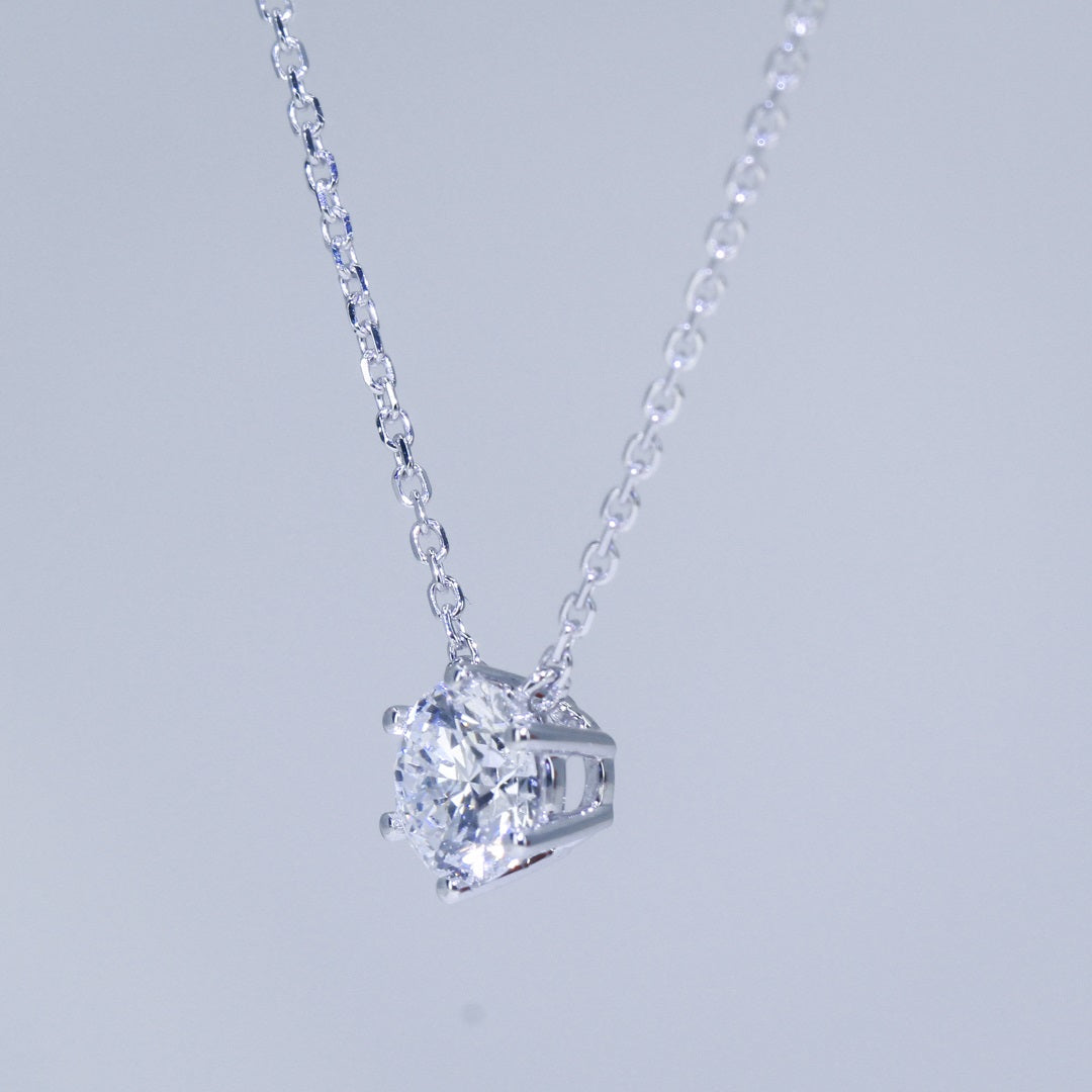 In-Stock TMPA11083 0.70ct 6-Prong Lab Grown Diamond Solitaire Necklace <Premium Grade>