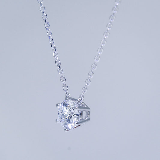 In-Stock TMPA11083 0.50ct 6-Prong Lab Grown Diamond Solitaire Necklace <High Quality>