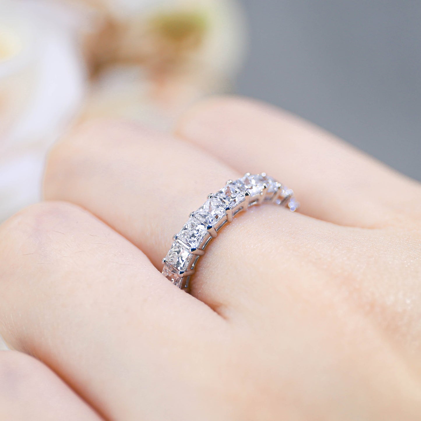 0.15ct Princess Cut Lab Grown Diamonds Anniversary Ring <Affordable>